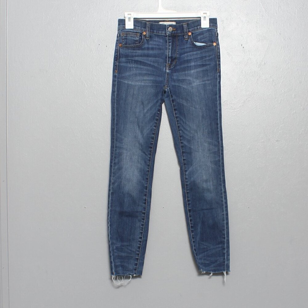 Madewell high riser skinny raw hem distressed jeans